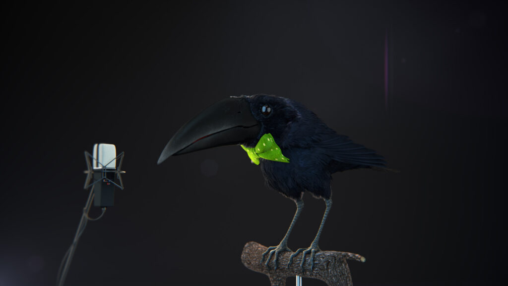 3d character , crow 3d